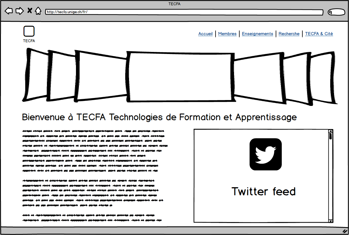 Wireframe site TECFA pour desktop
